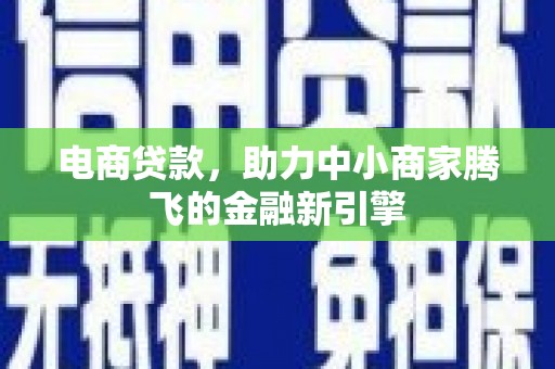 儋州电商贷款，助力中小商家腾飞的金融新引擎