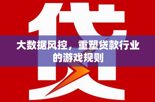 秀屿大数据风控，重塑贷款行业的游戏规则