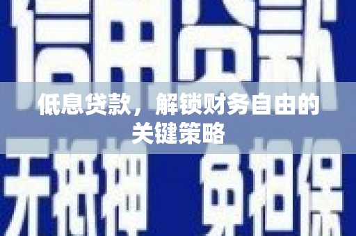 红寺堡低息贷款，解锁财务自由的关键策略
