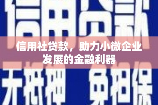 嘉祥信用社贷款，助力小微企业发展的金融利器